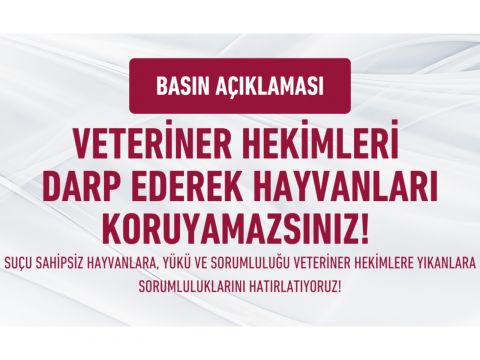 VETERİNER HEKİMLERİ DARP EDEREK HAYVANLARI KORUYAMAZSINIZ!-Basın Açıklaması